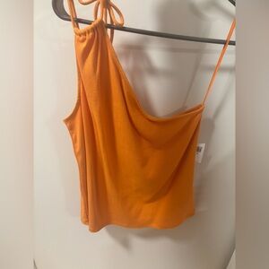 Orange Women's One shoulder Top